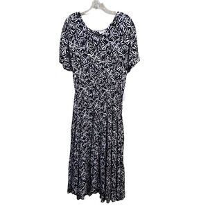 WOMEN WITHIN SZ 18 PRINTED TIE WAIST MAXI DRESS